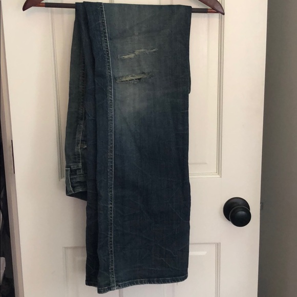 Men’s 7 for All Mankind Vintage Distressed ripped rugged studded A-pocket Jeans - Picture 4 of 8